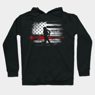 Baseball American Flag USA Patriotic Player Hoodie